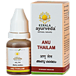 Kerala Ayurveda Anu Thailam | For Nasya | Nasal Oil for Sinusitis, Allergies & Nasal Congestion | For Clear Breathing | Good Eyesight | With Jivanti, Yashtimadhu, Hrivera & Bilva 10 ml 