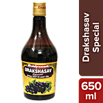 Baidyanath Drakshasava Ayurvedic Tonic - Improves Hunger & Heart Health 650 ml 