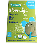 Timios Porridge - Organic Rice, Dal & Spinach, For Babies 8+ Months 200 g