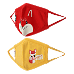 Puma Face Mask for Kids,  Yellow & Red, 4-6 years 4L X 2.5H Inch (Pack of 2)