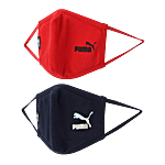 Puma Face Mask for Kids - 7-12 Years, Red & Blue 5L x 3H Inch (Set of 2)