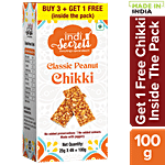 indiSecrets Classic Peanut Chikki 100 g (4 x 25 g each)