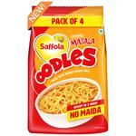 Saffola Oodles Instant Noodles - No Maida, Yummy Masala Flavour 184 g (4x46 g Each)