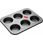 Hazel Non-Stick 6 Cavity Muffin Tray - Assorted Colour 1 pc