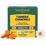 VAHDAM Herbal Tea - Organic Turmeric Chamomile 30 g (15 Pyramid Bags x 2 g each)