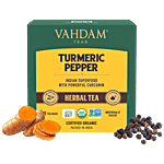 Vahdam Organic Turmeric Pepper Tea Bags - Unique Herbal Tea 30 g (15 Pyramid Bags x 2 g each)