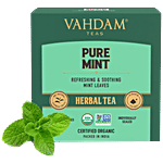 VAHDAM Herbal Tea - Organic Pure Mint 30 g (15 Pyramid Bags x 2 g each)