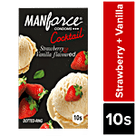 Manforce Condoms Cocktail Dotted-Rings Condoms, Strawberry & Vanilla Flavoured 10 pcs