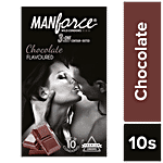 Manforce Condoms 3 in 1 Ribbed, Contour, Dotted, Chocolate Flavoured Condoms 10 pcs