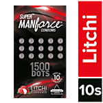 Manforce Condoms Extra Dotted Condoms, Litchi Flavoured 10 pcs