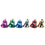 Hankley Hanging Bells - For Christmas Tree Decorations, Assorted 6 pcs