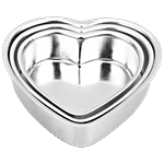 Klassic Aluminium Heart Shape Cake Mould , KL-61 3 pcs