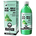Dr. Vaidyas Aloevera & Wheatgrass Juice - Supports Detoxification, Digestion & Immunity 1 L