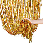 Hankley Foil Curtain/Tinsel - For Party & Decoration, Golden 2 pcs 