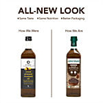 Anveshan Wood Cold Pressed Kachi Ghani Black Mustard Cooking Oil 1 L Glass Bottle