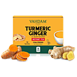 Vahdam Organic Turmeric Ginger Instant Tea Premix With Whole Milk Powder 80 g (10 Sachets x 8 g Each)