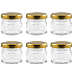 Glass Ideas  Glass Jar With Metal Cap 50 ml (Set of 6)