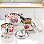 Hazel Stainless Steel Container With Lid - Apple Shape 3 pcs 