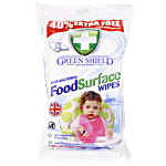 Green Shield Food Surface Wipes - 40% Extra Free, Imported 70 pcs (40% Extra Free)