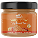 Open Secret Nutty Spread - Spicy Peanut Butter, 94% Peanuts, No Added Sugar & No Added Oil 305 g Glass Jar