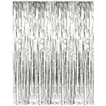 CherishX Silver Tinsel Glossy Foil Fringe Curtain Frills For Party Photo Backdrop Decoration 2 pcs