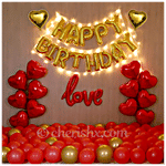 CherishX Elegant Happy Birthday Balloons Decoration Kit 77 pcs