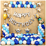 CherishX Happy Birthday Blue Birthday Decoration Items - Mini Pack 71 pcs 