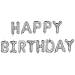 CherishX Happy Birthday Foil Balloon - Silver Colour, 16 Inches Letter 1 pc