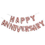 CherishX Happy Anniversary Foil Letter Balloons - Rose Gold Colour Banner, 16 Inches 1 pc
