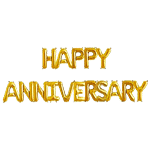CherishX Happy Anniversary Foil Balloon Golden Colour For Party Decorations 1 pc