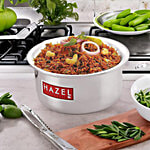 Hazel Aluminium Flat Bottom Patila Tope Pot - Silver 1.125 L