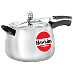 Hawkins Contura Aluminium Inner Lid Pressure Cooker - With Handle, Silver, HC65 6.5 L 