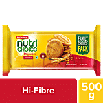Britannia Nutri Choice Digestive High Fibre Biscuits - Made From Whole Wheat & Bran, Healthy Snack 500 g 