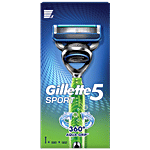 Gillette Sport Refillable Razor Handle & Cartridges - Smooth Finish, Provides Aqua Grip 3 pcs 