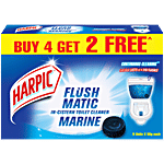 Harpic Flushmatic In-Cistern Toilet Cleaner Block, Marine 300 g Buy 4 Get 2 Free