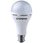 Crompton India Rechargeable Emergency Inverter LED Bulb B22 9-Watt - White 1 pc 