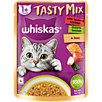 Whiskas Tasty Mix Seafood Cocktail Wakame Seaweed In Gravy Wet Cat Food - 1+ Years 70 g