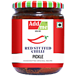 Add me Red Stuffed Chilli Pickle In Mustard Oil Glass Jar 500 g