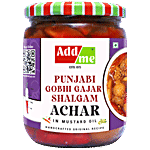 Add me Gobhi Gajar Shalgam Pickle in Mustard Oil 600 g Glass Jar