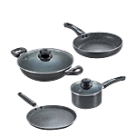 Prestige Omega Deluxe Granite Aluminum Non-Stick Cookware Set 4 Pcs 