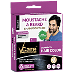 Vcare  Moustache & Beard Dye Shampoo - Colours in 5 Mins 5 g Black