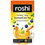 Roshi Herbal Green Tea - ImmuniCare With Turmeric, Amla & Blueberry, Boosts Immunity 45 g (25 Tea Bags x 1.8 g Each )