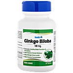 Healthvit Ginkgo Biloba 180 mg Capsules - Supports Memory, Focus & Clarity 60 pcs 