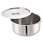 Nosh by Neelam Steel Tri Ply Tope/Patila With Lid - Induction Base, 18 cm 2 L 