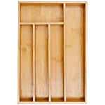 Bamboooz Bamboo Wood Cutlery Drawer Organizer Tray,5 Compartments, 40 cm x 28 cm 1 pc 
