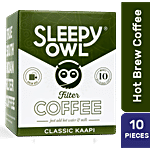 Sleepy Owl Filter Coffee Bags - Arabica Beans Blend, Antioxidants Rich 100 g (Pack of 10)