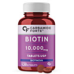 Carbamide Forte Biotin 10000mcg High Potency Vegetarian Tablets - For Hair Growth 120 pcs 