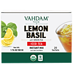 Vahdam Lemon Basil Iced Tea Premix -  Organic Himalayan Green Tea, No Artificial Ingredients 50 g