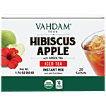 Vahdam Hibiscus Apple Iced Tea Premix - Organic Himalayan Green Tea, No Artificial Ingredients 50 g