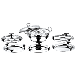 Vinod Deluxe Stainless Steel Multi Kadai - Induction Base, 7 Attachments, 3 mm 3.8 L 